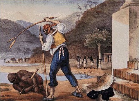Retrato de um escravo recebendo castigo, pintado por Debret